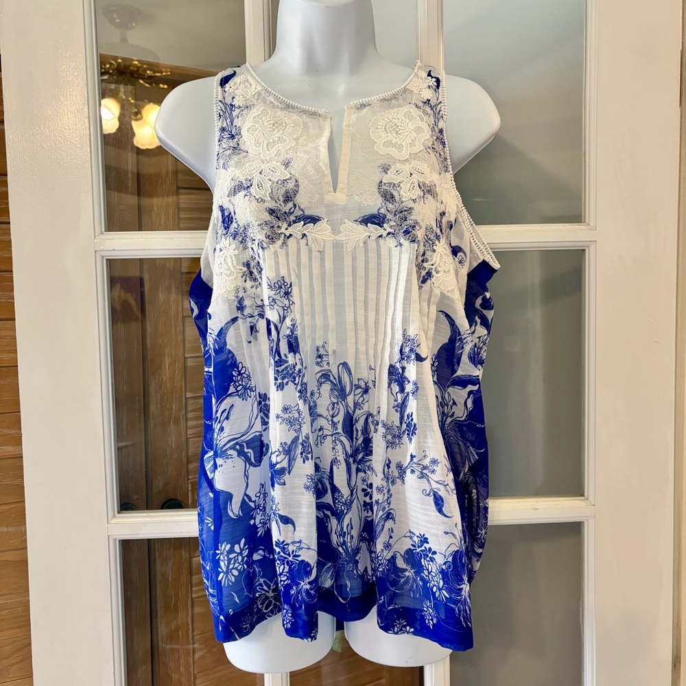 Ranna Gill x Anthropologie Zestio Pleated Blouse Floral Ombre Small Like New - Picture 6 of 11